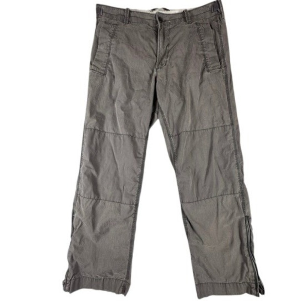 Gap Pants Mens 36x32 Charcoal Grey Utility Tactical Moto Zipper Hem Canvas